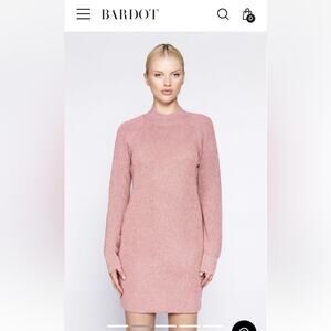 Adeline sweater mini dress metallic pink